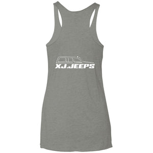 XJ Jeeps 2-sided print NL6733 Next Level Ladies' Triblend Racerback Tank