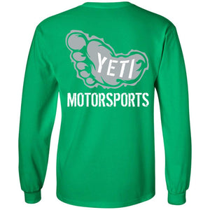 Yeti Motorsports logo 2-sided print G240 Gildan LS Ultra Cotton T-Shirt