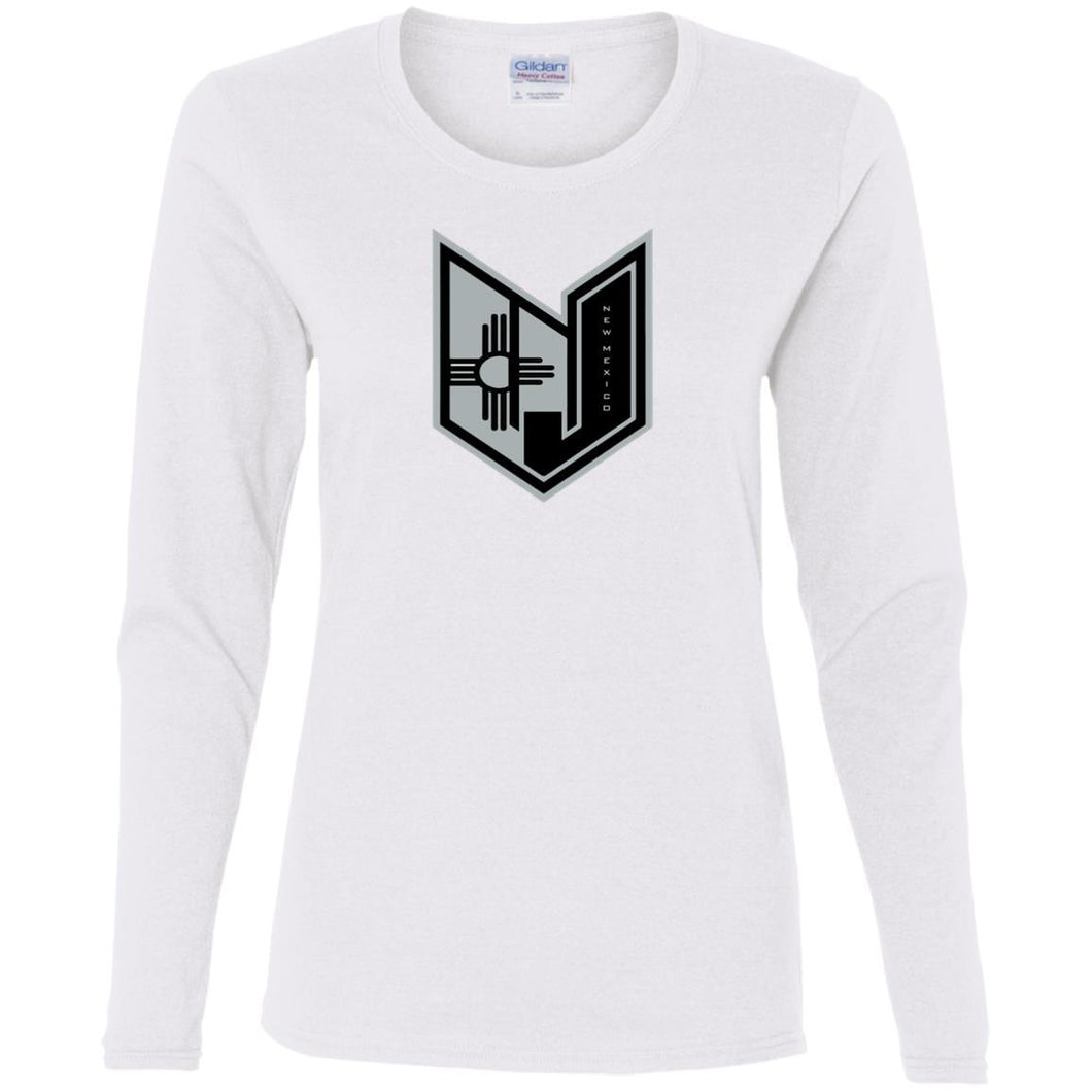 Wicked Jeeps NM Blk & Grey G540L Gildan Ladies' Cotton LS T-Shirt