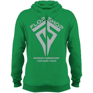 Flop Shop gray logo 2-sided print PC78H Port & Co. Core Fleece Pullover Hoodie