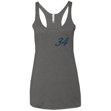 Yeti Motorsports blue logo 2-sided print NL6733 Next Level Ladies' Triblend Racerback Tank