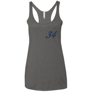 Yeti Motorsports blue logo 2-sided print NL6733 Next Level Ladies' Triblend Racerback Tank