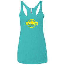 BAJA yellow logo NL6733 Next Level Ladies' Triblend Racerback Tank