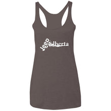 Jeep Alberta white logo NL6733 Next Level Ladies' Triblend Racerback Tank