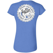 Unity Flag front, Jeeps Against Veteran Suicide back G640L Gildan Softstyle Ladies' T-Shirt