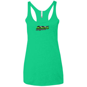 Hundt's Motorsports 2-sided print NL6733 Next Level Ladies' Triblend Racerback Tank