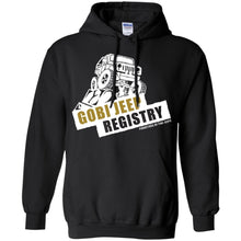 Gobi Jeep Registry white logo G185 Gildan Pullover Hoodie 8 oz.