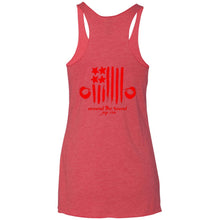 ASJC 2-sided print with Freedom flag on back NL6733 Next Level Ladies' Triblend Racerback Tank