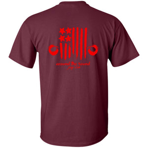 ASJC 2-sided print with Freedom flag on back G200 Gildan Ultra Cotton T-Shirt