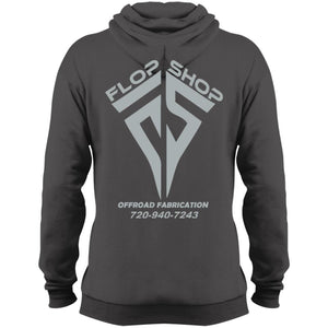 Flop Shop gray logo 2-sided print PC78H Port & Co. Core Fleece Pullover Hoodie