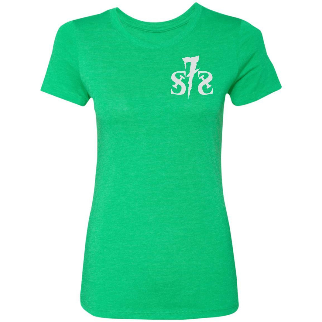 S7S white logo Taco 2-sided print NL6710 Ladies' Triblend T-Shirt