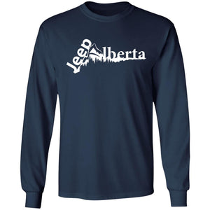Jeep Alberta white logo G240 Gildan LS Ultra Cotton T-Shirt