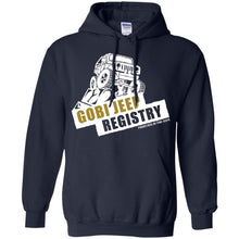Gobi Jeep Registry white logo G185 Gildan Pullover Hoodie 8 oz.