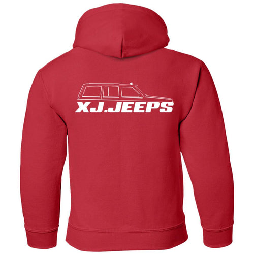 XJ Jeeps 2-sided print G185B Gildan Youth Pullover Hoodie