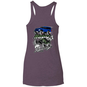H57 Racing 2-sided print NL6733 Next Level Ladies' Triblend Racerback Tank