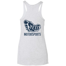 Yeti Motorsports blue logo 2-sided print NL6733 Next Level Ladies' Triblend Racerback Tank