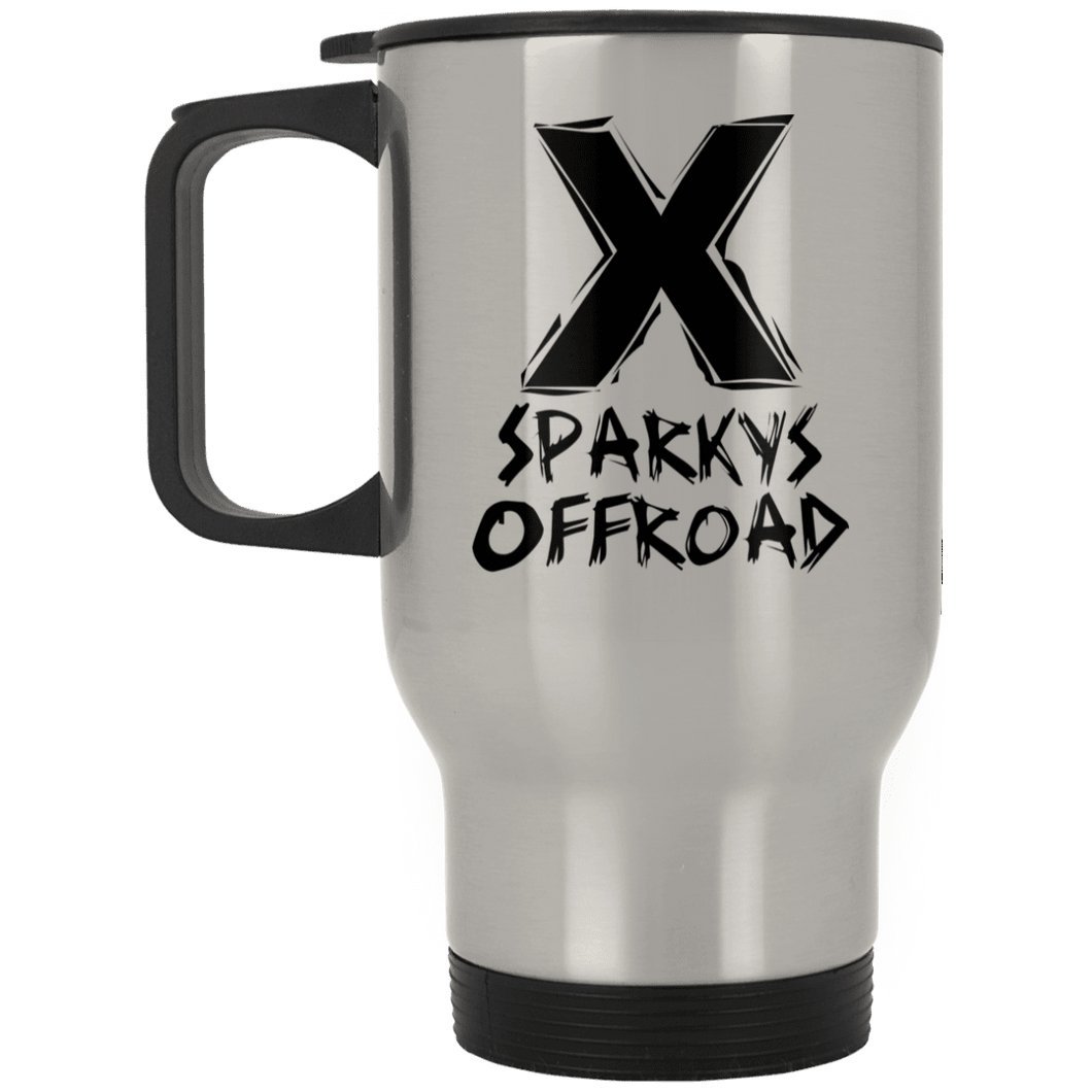 Sparky's Offroad black logo XP8400S Silver Stainless Travel Mug