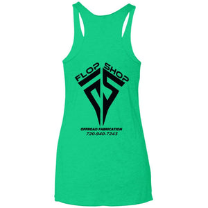 Flop Shop 2-sided print NL6733 Next Level Ladies' Triblend Racerback Tank