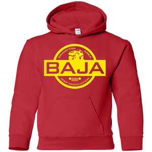 BAJA yellow logo G185B Gildan Youth Pullover Hoodie