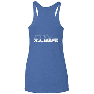XJ Jeeps 2-sided print NL6733 Next Level Ladies' Triblend Racerback Tank