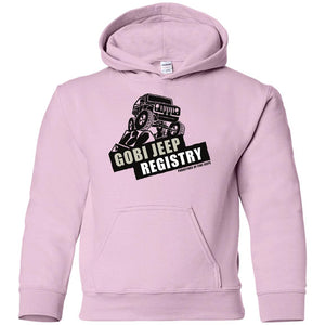 Gobi Jeep Registry Logo G185B Gildan Youth Pullover Hoodie