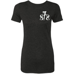 S7S white logo Taco 2-sided print NL6710 Ladies' Triblend T-Shirt