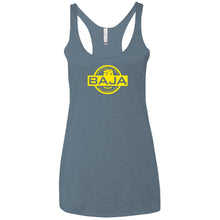 BAJA yellow logo NL6733 Next Level Ladies' Triblend Racerback Tank