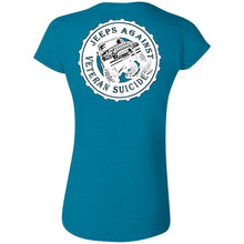 Unity Flag front, Jeeps Against Veteran Suicide back G640L Gildan Softstyle Ladies' T-Shirt