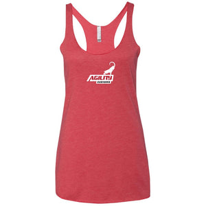Agility Customs white logo NL6733 Next Level Ladies' Triblend Racerback Tank