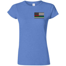 Unity Flag front & Jeeps Against Veteran Suicide back G640L Gildan Softstyle Ladies' T-Shirt