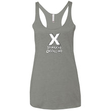 Sparky's Offroad white logo NL6733 Next Level Ladies' Triblend Racerback Tank