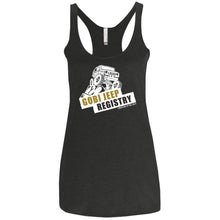 Gobi Jeep Registry white logo NL6733 Next Level Ladies' Triblend Racerback Tank