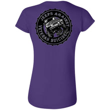 Unity Flag front & Jeeps Against Veteran Suicide back G640L Gildan Softstyle Ladies' T-Shirt