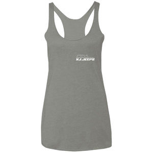XJ Jeeps 2-sided print NL6733 Next Level Ladies' Triblend Racerback Tank