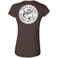 Unity Flag front, Jeeps Against Veteran Suicide back G640L Gildan Softstyle Ladies' T-Shirt