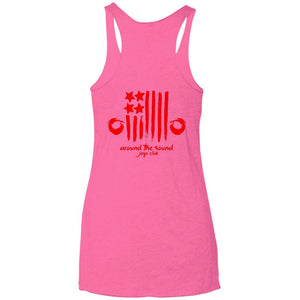ASJC 2-sided print with Freedom flag on back NL6733 Next Level Ladies' Triblend Racerback Tank