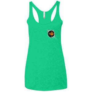 Black 17 2-sided print NL6733 Next Level Ladies' Triblend Racerback Tank