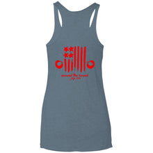ASJC 2-sided print with Freedom flag on back NL6733 Next Level Ladies' Triblend Racerback Tank