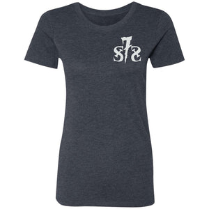 S7S white logo Taco 2-sided print NL6710 Ladies' Triblend T-Shirt
