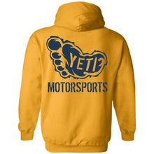 Yeti Motorsports blue logo 2-sided print G185 Gildan Pullover Hoodie 8 oz.
