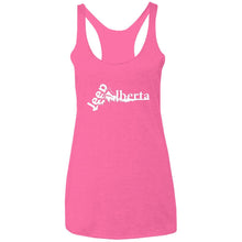 Jeep Alberta white logo NL6733 Next Level Ladies' Triblend Racerback Tank