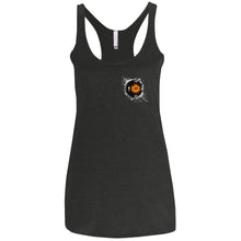 Black 17 2-sided print NL6733 Next Level Ladies' Triblend Racerback Tank