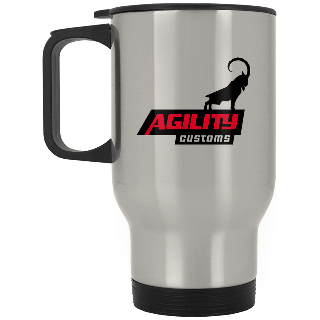 Agility Customs dye sub XP8400S Silver Stainless Travel Mug