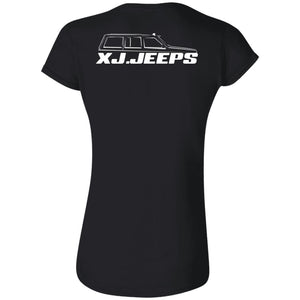 XJ Jeeps 2-sided print G640L Gildan Softstyle Ladies' Fitted T-Shirt