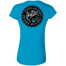 Unity Flag front & Jeeps Against Veteran Suicide back G640L Gildan Softstyle Ladies' T-Shirt