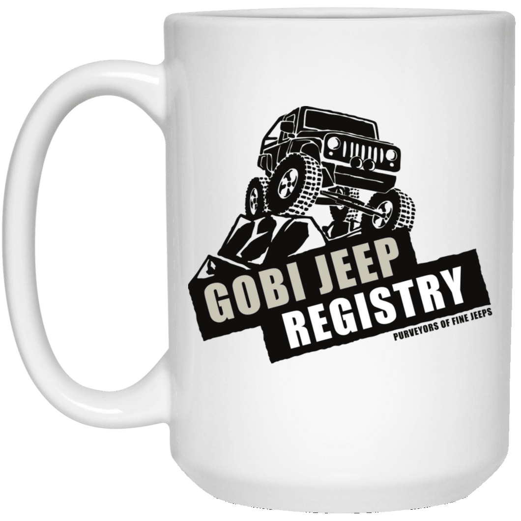 Gobi Jeep Registry Logo 21504 15 oz. White Mug