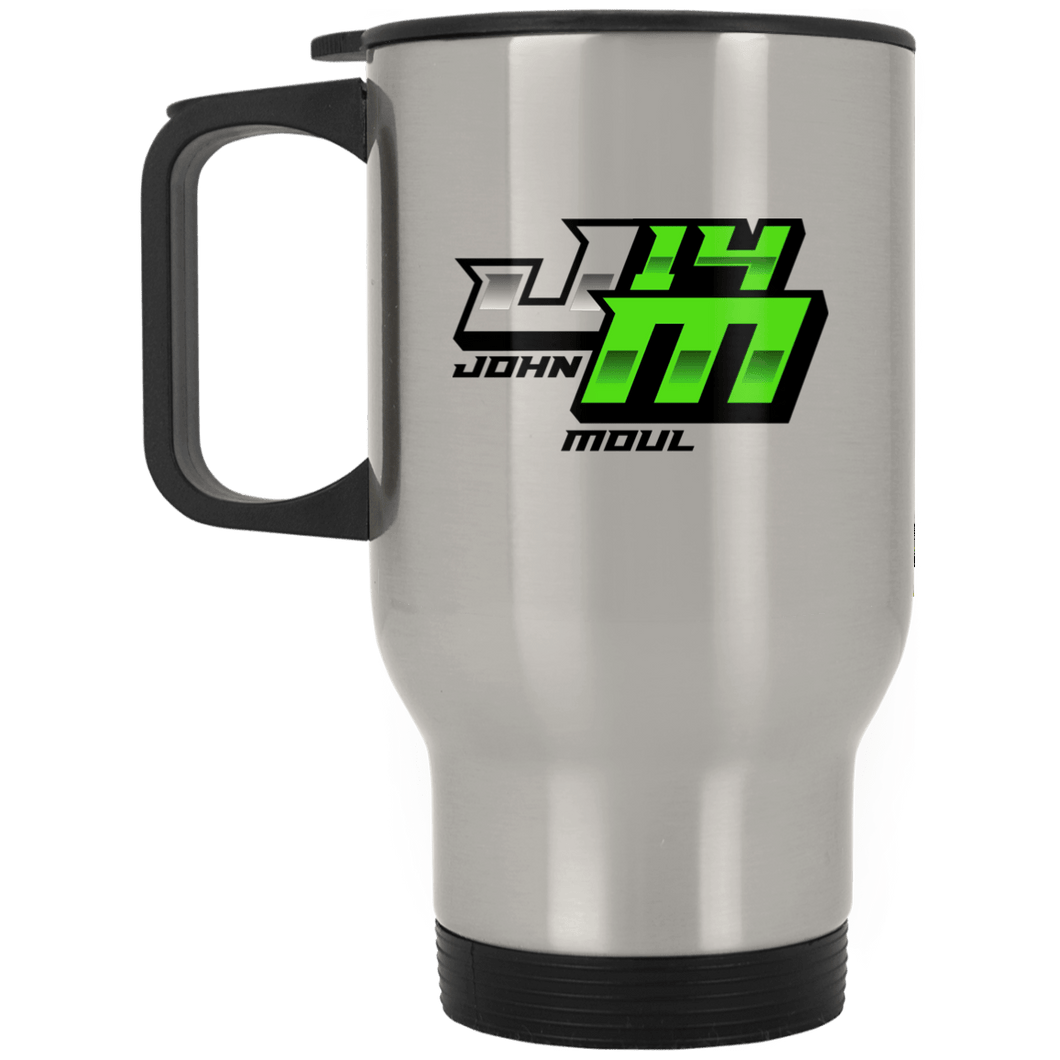 John Moul Racing dye-sublimation XP8400S Silver Stainless Travel Mug