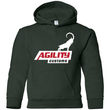 Agility Customs white logo G185B Gildan Youth Pullover Hoodie