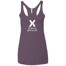 Sparky's Offroad white logo NL6733 Next Level Ladies' Triblend Racerback Tank