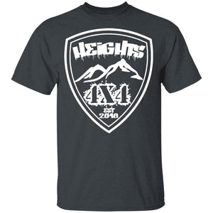 Heights 4x4 crest white logo G500B Gildan Youth 5.3 oz 100% Cotton T-Shirt